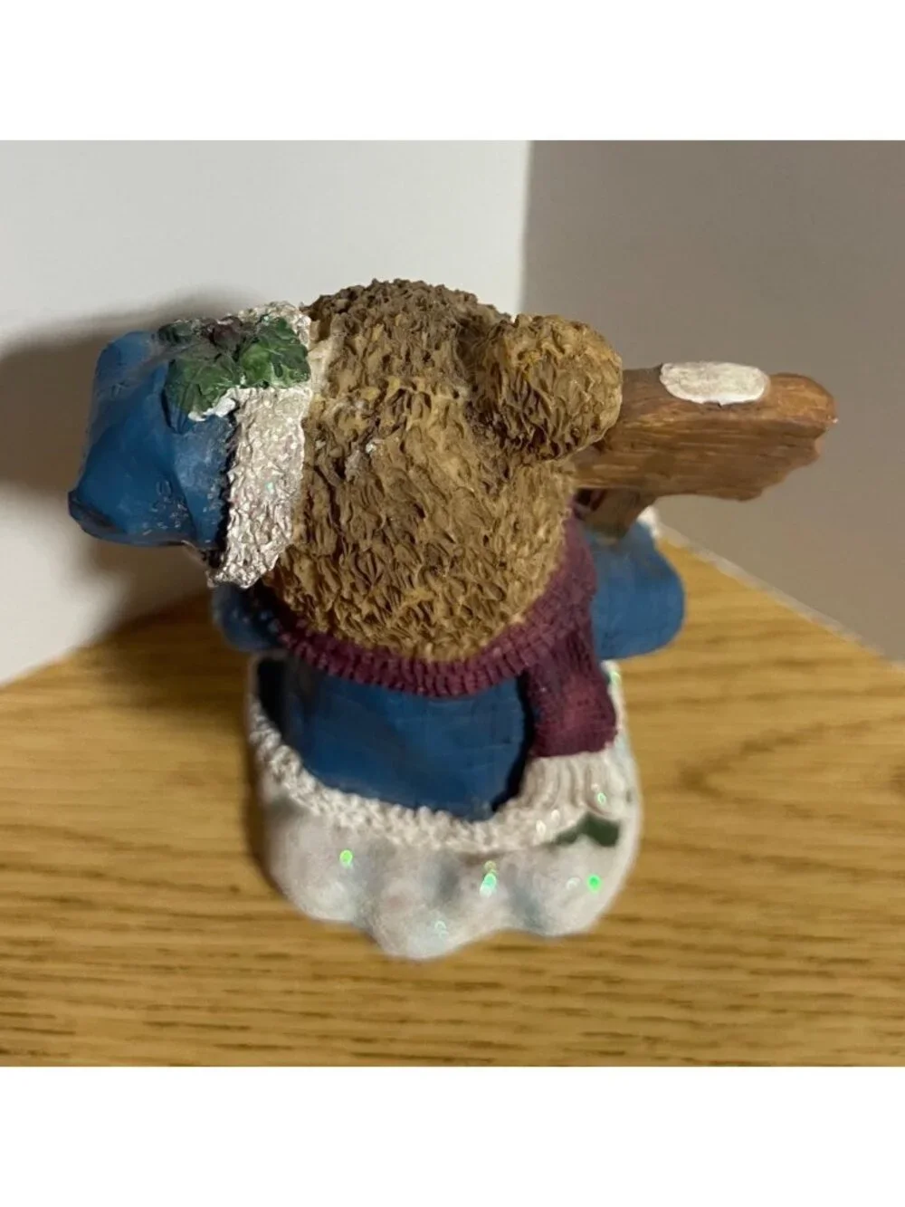 Christmas Bear Figurine Holding Joy Sign 5